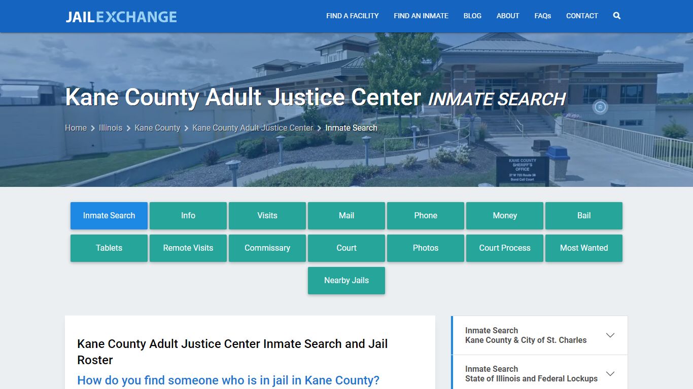 Kane County Adult Justice Center Inmate Search - Jail Exchange